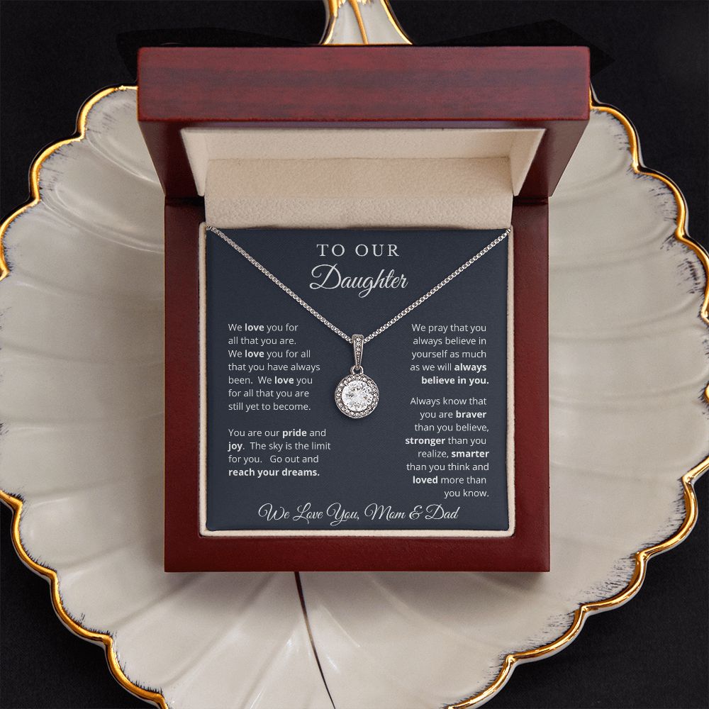 Gift for Daughter from Mom and Dad, Graduation Gift for Daughter To Our Daughter Necklace Love To Daughter Birthday College Graduation Gift
