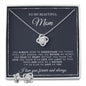 To My Beautiful Mom | God Gave Me A Mother | Love Knot Necklace amd Earrings