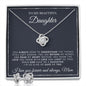 To My Beautiful Daughter | When God Gave Me A Daughter | Love Knot Necklace and Earring Gift Set