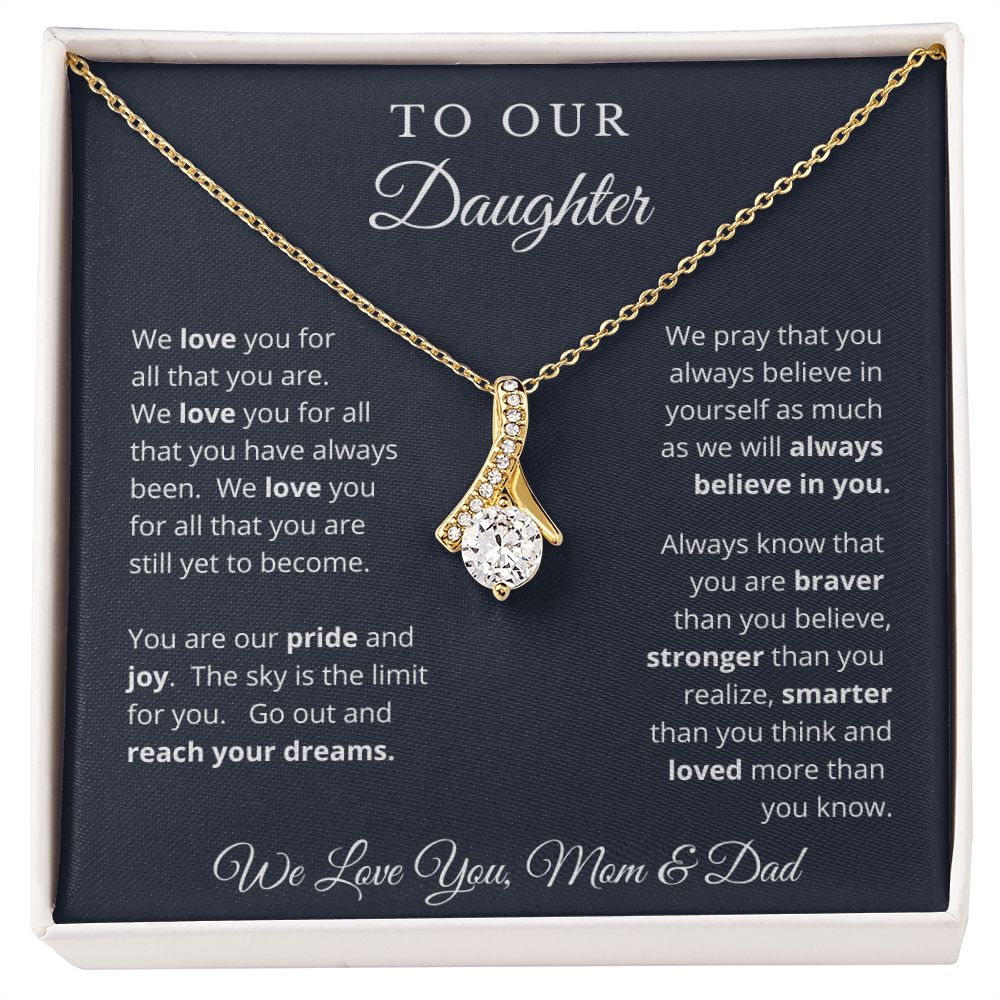 Gift for Daughter from Mom and Dad, Graduation Gift for Daughter To Our Daughter Necklace Love To Daughter Birthday College Graduation Gift
