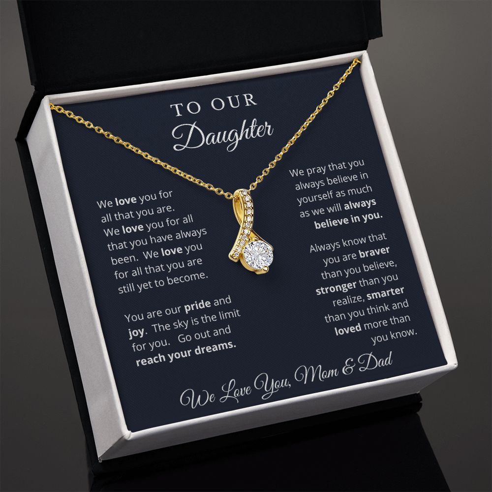 Gift for Daughter from Mom and Dad, Graduation Gift for Daughter To Our Daughter Necklace Love To Daughter Birthday College Graduation Gift