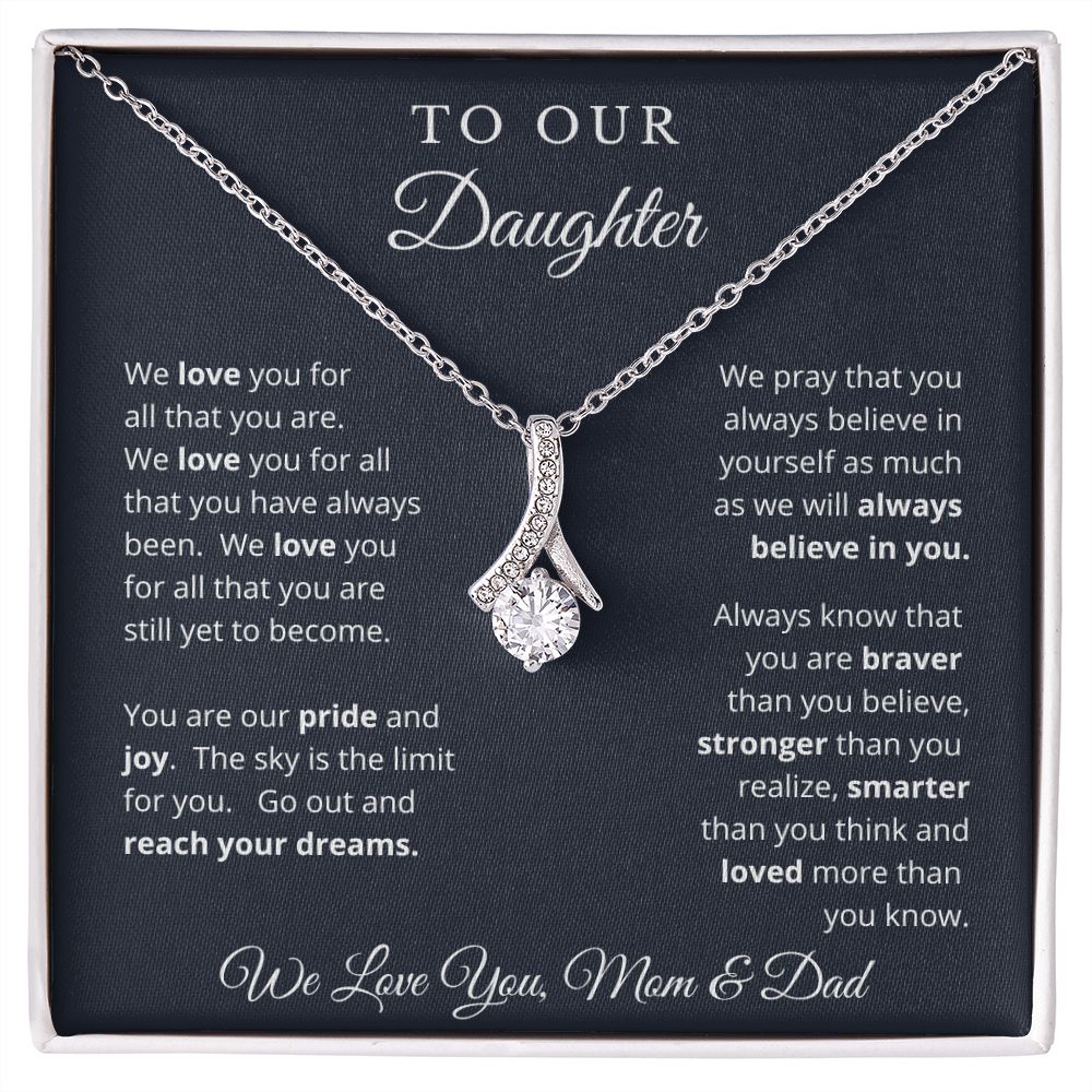 Gift for Daughter from Mom and Dad, Graduation Gift for Daughter To Our Daughter Necklace Love To Daughter Birthday College Graduation Gift