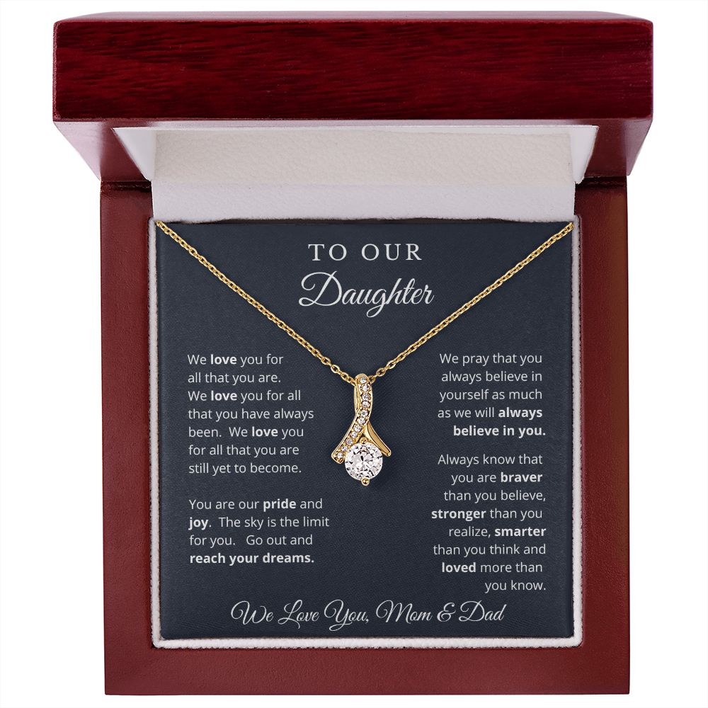 Gift for Daughter from Mom and Dad, Graduation Gift for Daughter To Our Daughter Necklace Love To Daughter Birthday College Graduation Gift
