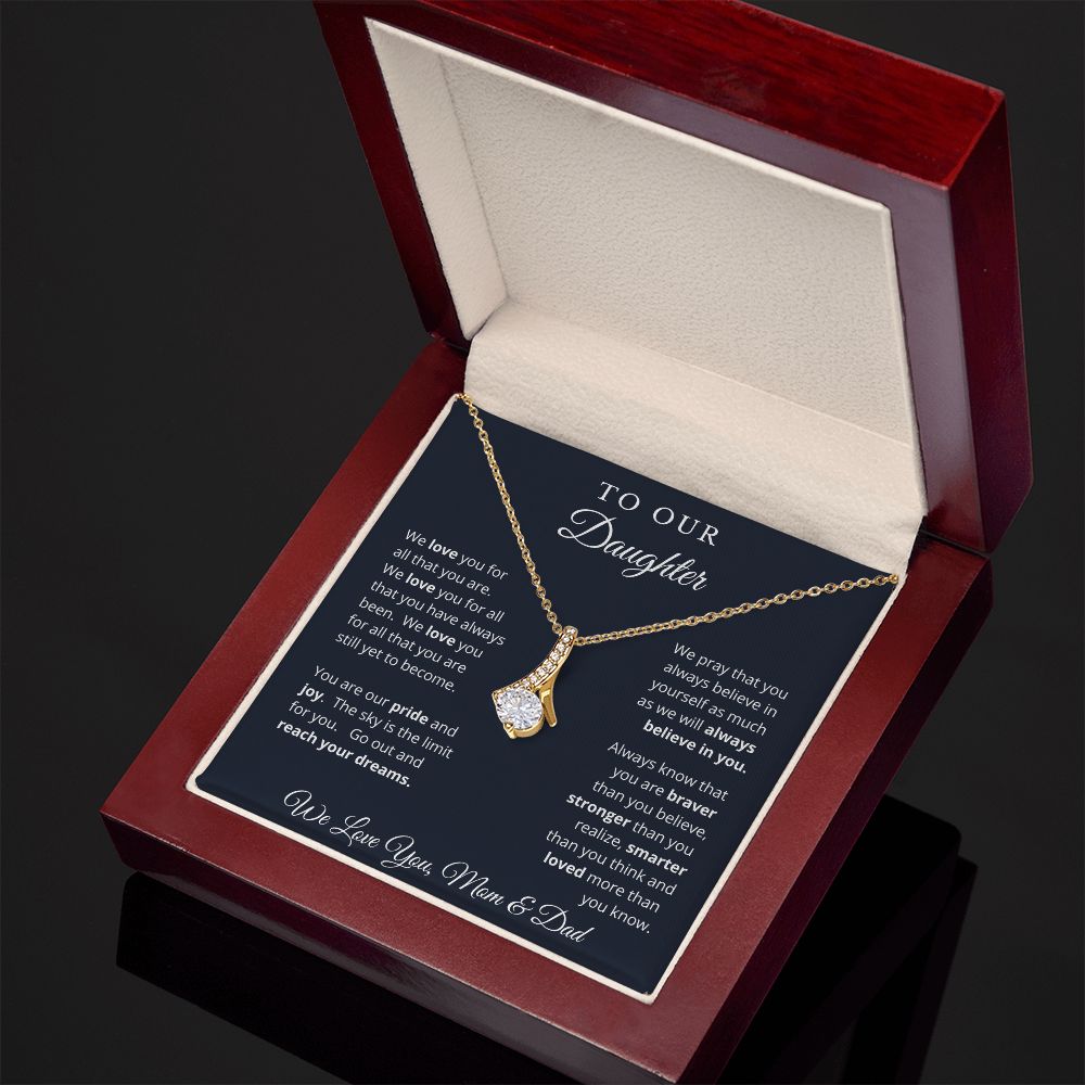 Gift for Daughter from Mom and Dad, Graduation Gift for Daughter To Our Daughter Necklace Love To Daughter Birthday College Graduation Gift