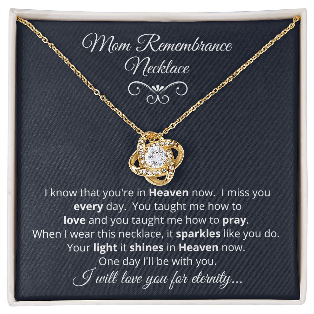 Mom Remembrance Necklace | Love Knot Necklace