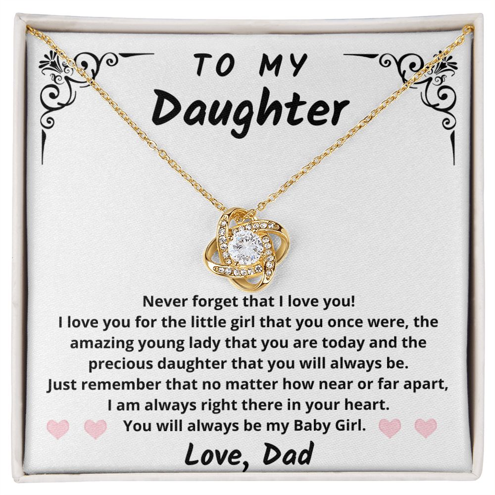 Gift for Daughter From Dad | My Baby Girl | Love Knot