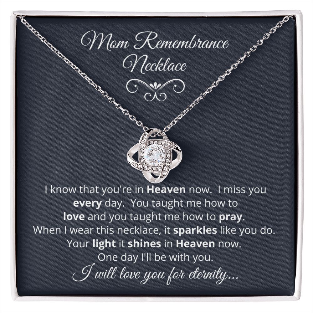 Mom Remembrance Necklace | Love Knot Necklace