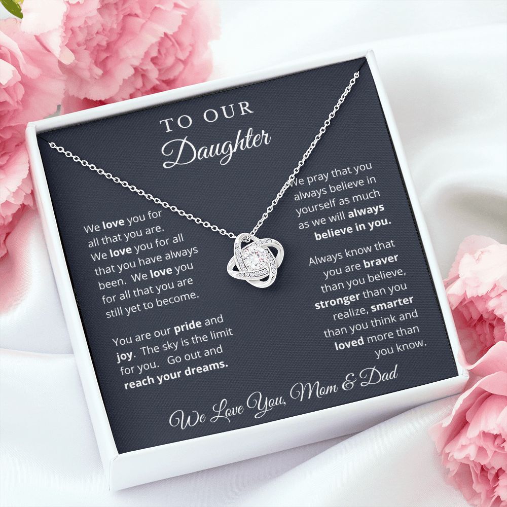 Gift for Daughter from Mom and Dad, Graduation Gift for Daughter To Our Daughter Necklace Love To Daughter Birthday College Graduation Gift