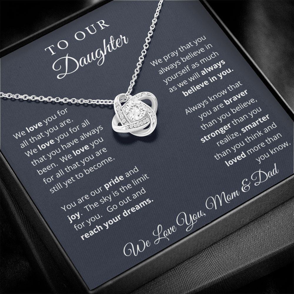 Gift for Daughter from Mom and Dad, Graduation Gift for Daughter To Our Daughter Necklace Love To Daughter Birthday College Graduation Gift