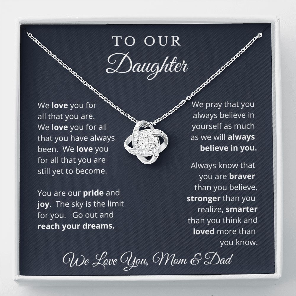 Gift for Daughter from Mom and Dad, Graduation Gift for Daughter To Our Daughter Necklace Love To Daughter Birthday College Graduation Gift