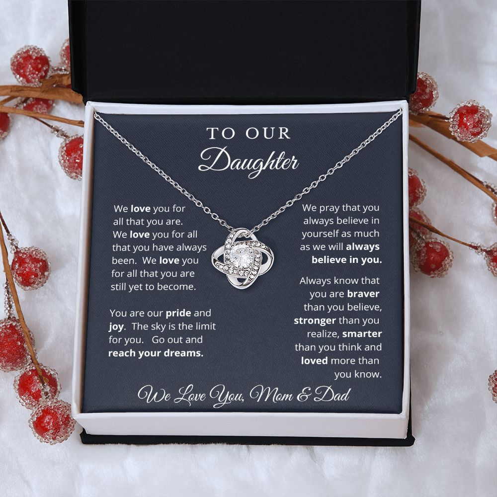 Gift for Daughter from Mom and Dad, Graduation Gift for Daughter To Our Daughter Necklace Love To Daughter Birthday College Graduation Gift