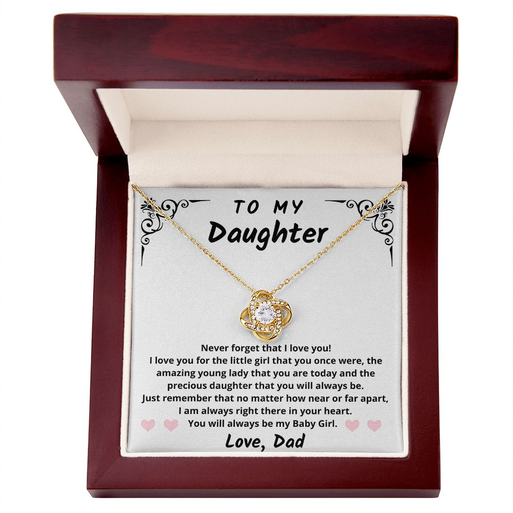Gift for Daughter From Dad | My Baby Girl | Love Knot