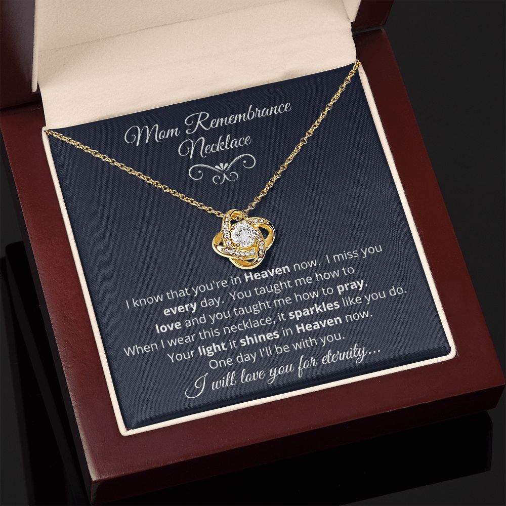 Mom Remembrance Necklace | Love Knot Necklace