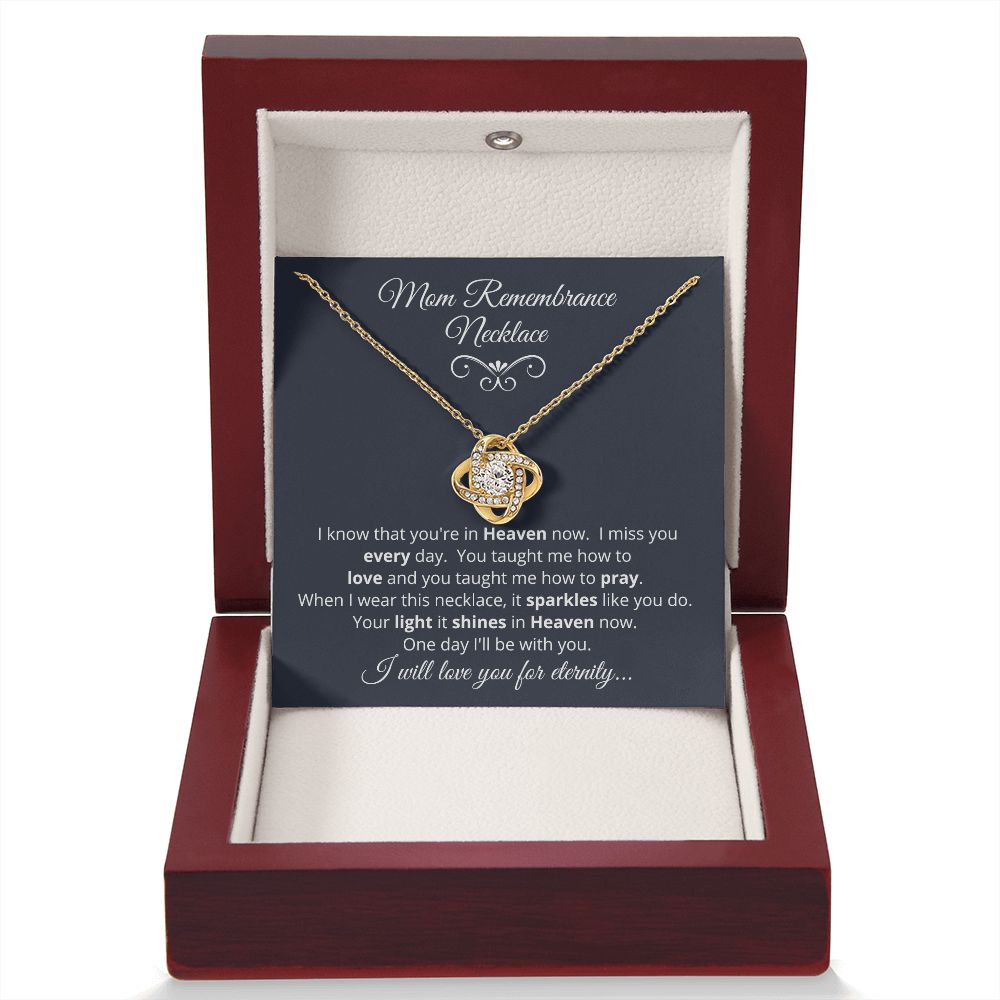Mom Remembrance Necklace | Love Knot Necklace
