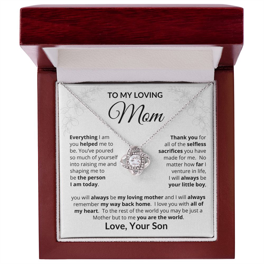 To My Loving Mother From Son | Everything I Am | Love Knot Necklace