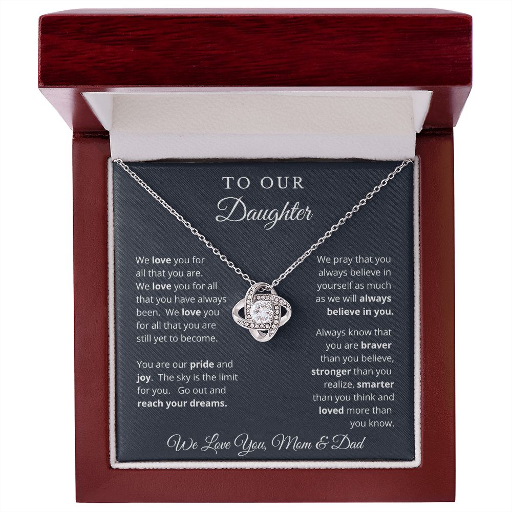 Gift for Daughter from Mom and Dad, Graduation Gift for Daughter To Our Daughter Necklace Love To Daughter Birthday College Graduation Gift