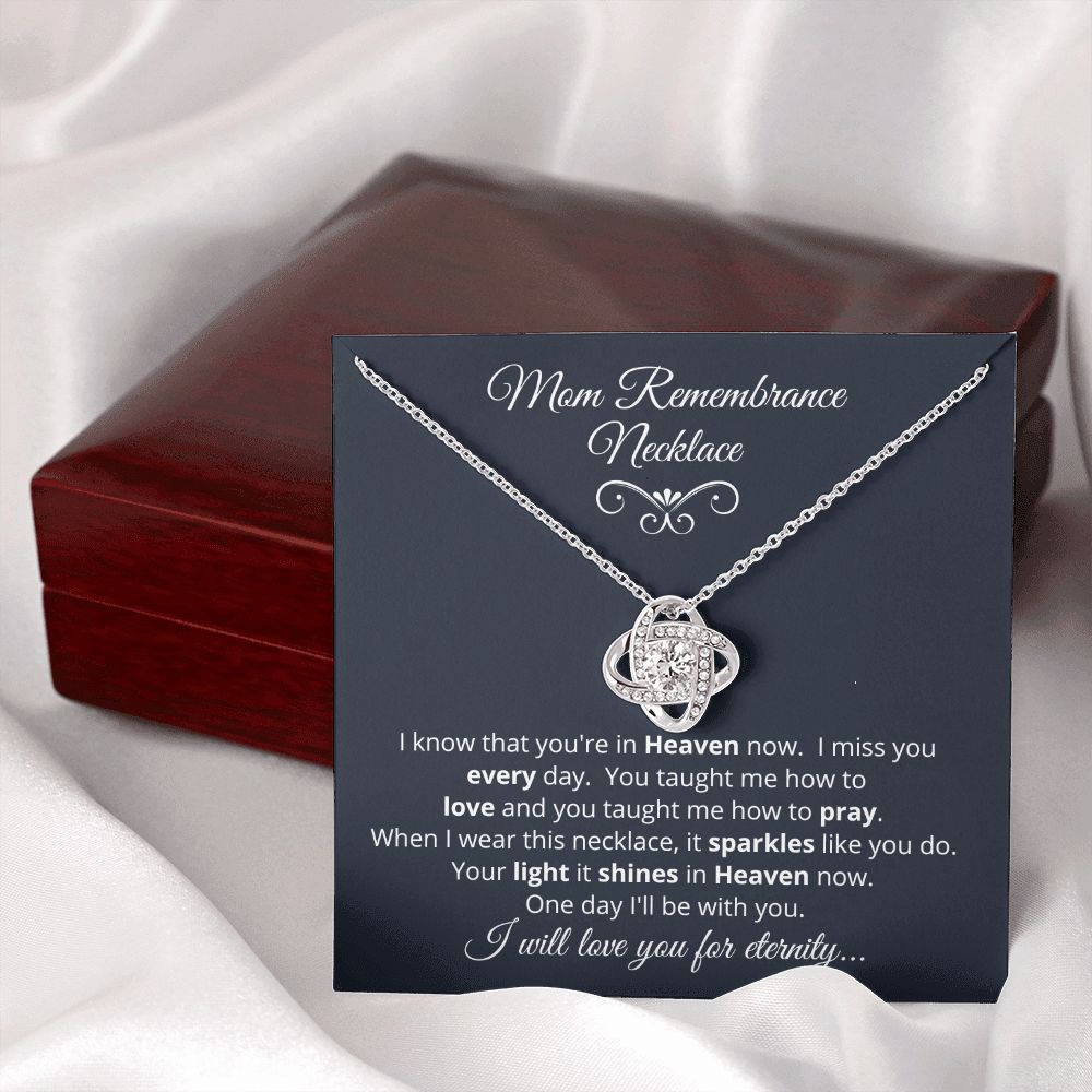 Mom Remembrance Necklace | Love Knot Necklace