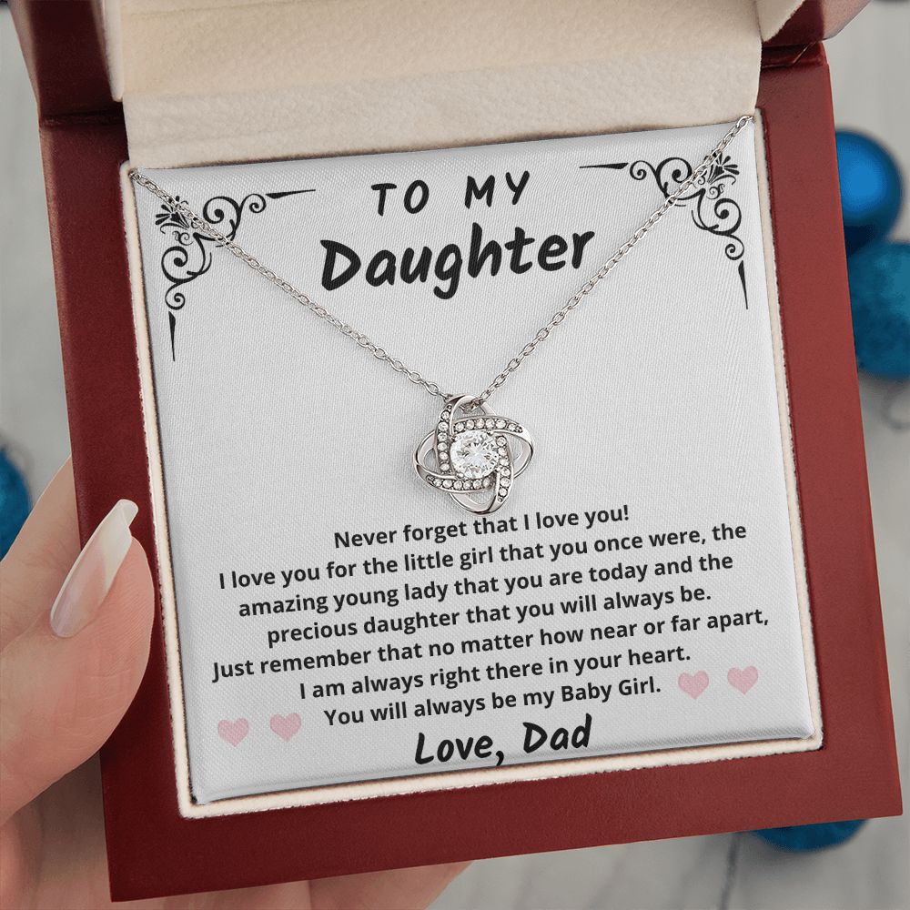 Gift for Daughter From Dad | My Baby Girl | Love Knot