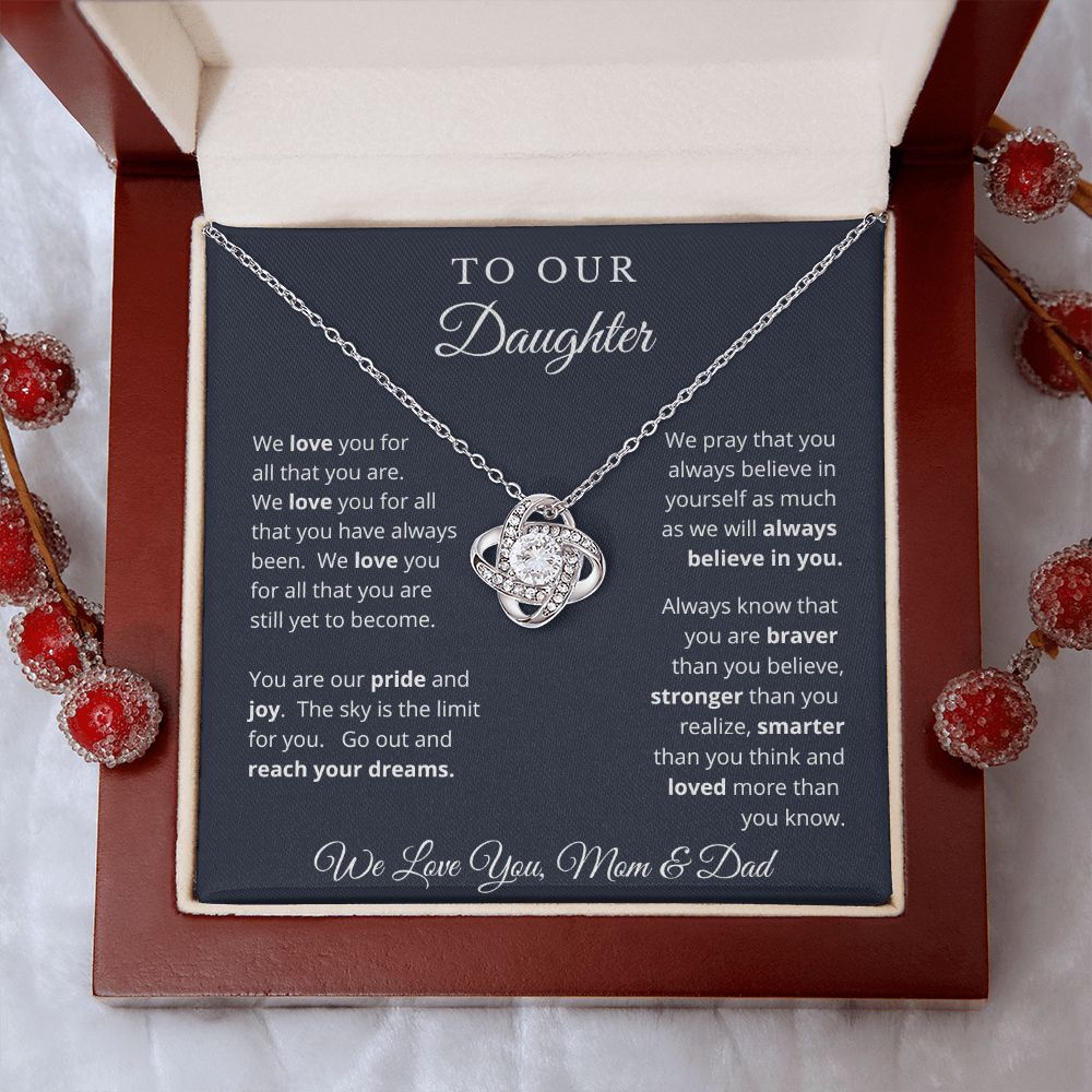 Gift for Daughter from Mom and Dad, Graduation Gift for Daughter To Our Daughter Necklace Love To Daughter Birthday College Graduation Gift
