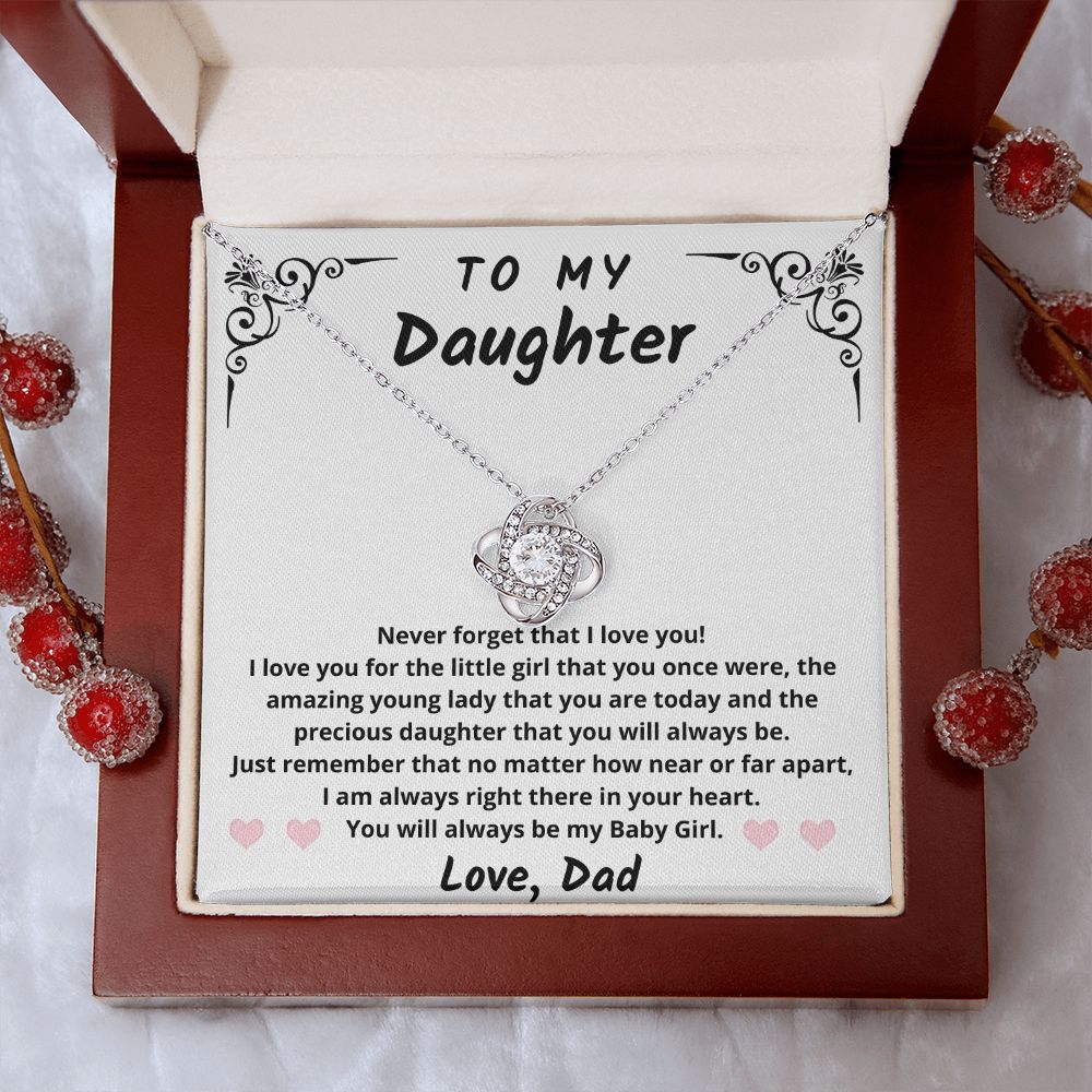 Gift for Daughter From Dad | My Baby Girl | Love Knot