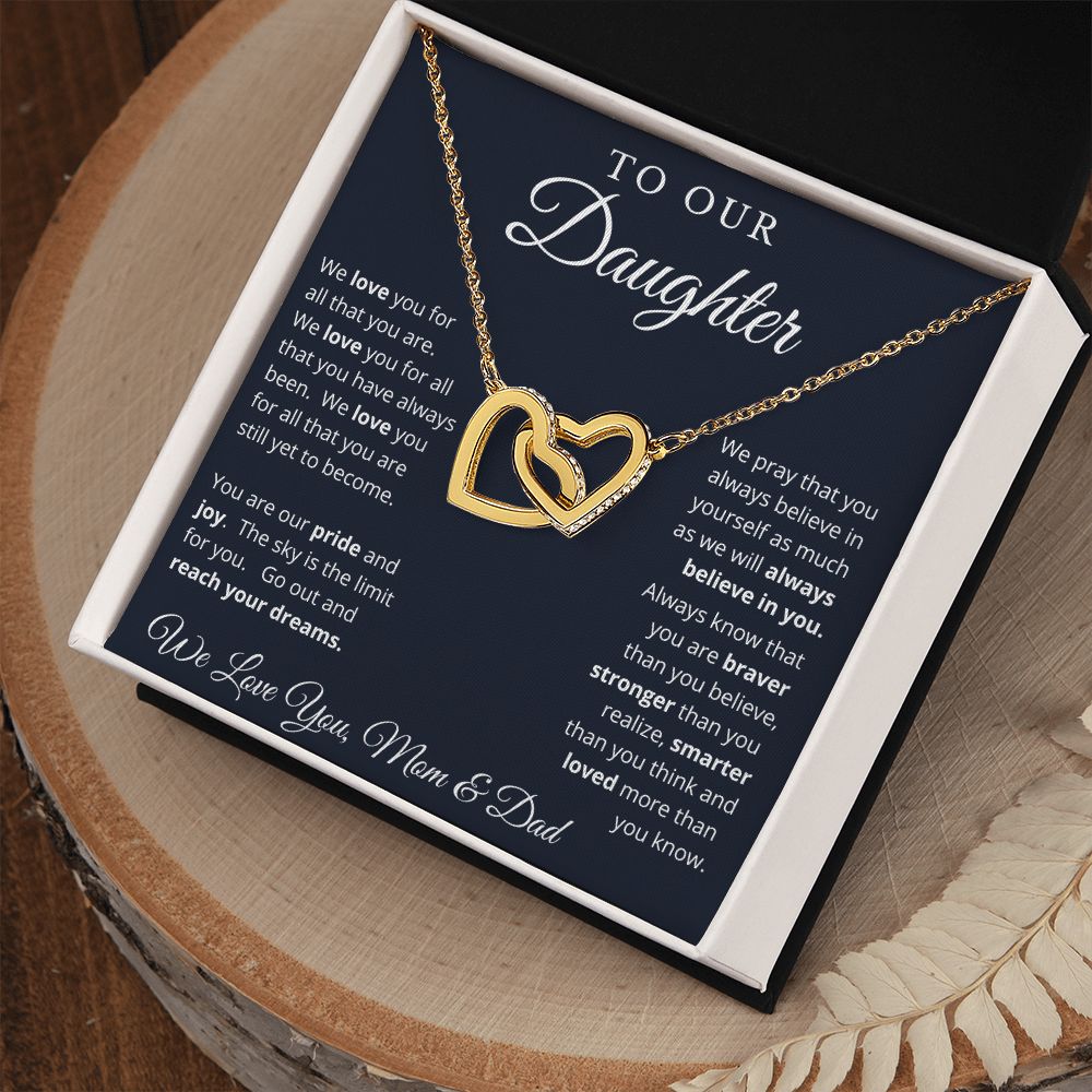 Gift for Daughter from Mom and Dad, Graduation Gift for Daughter To Our Daughter Necklace Love To Daughter Birthday College Graduation Gift