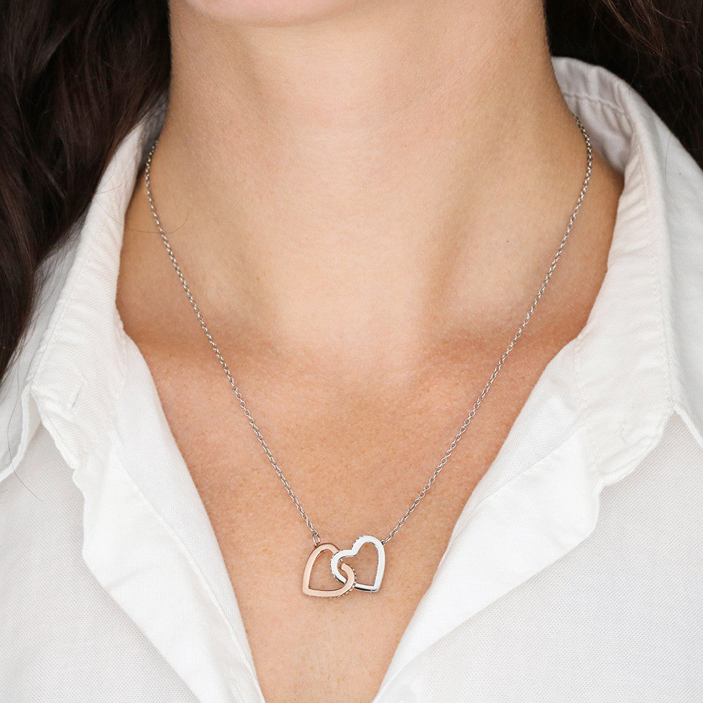 To My Beautiful Mom | God Gave Me A Mother | Intelocking Hearts Necklace