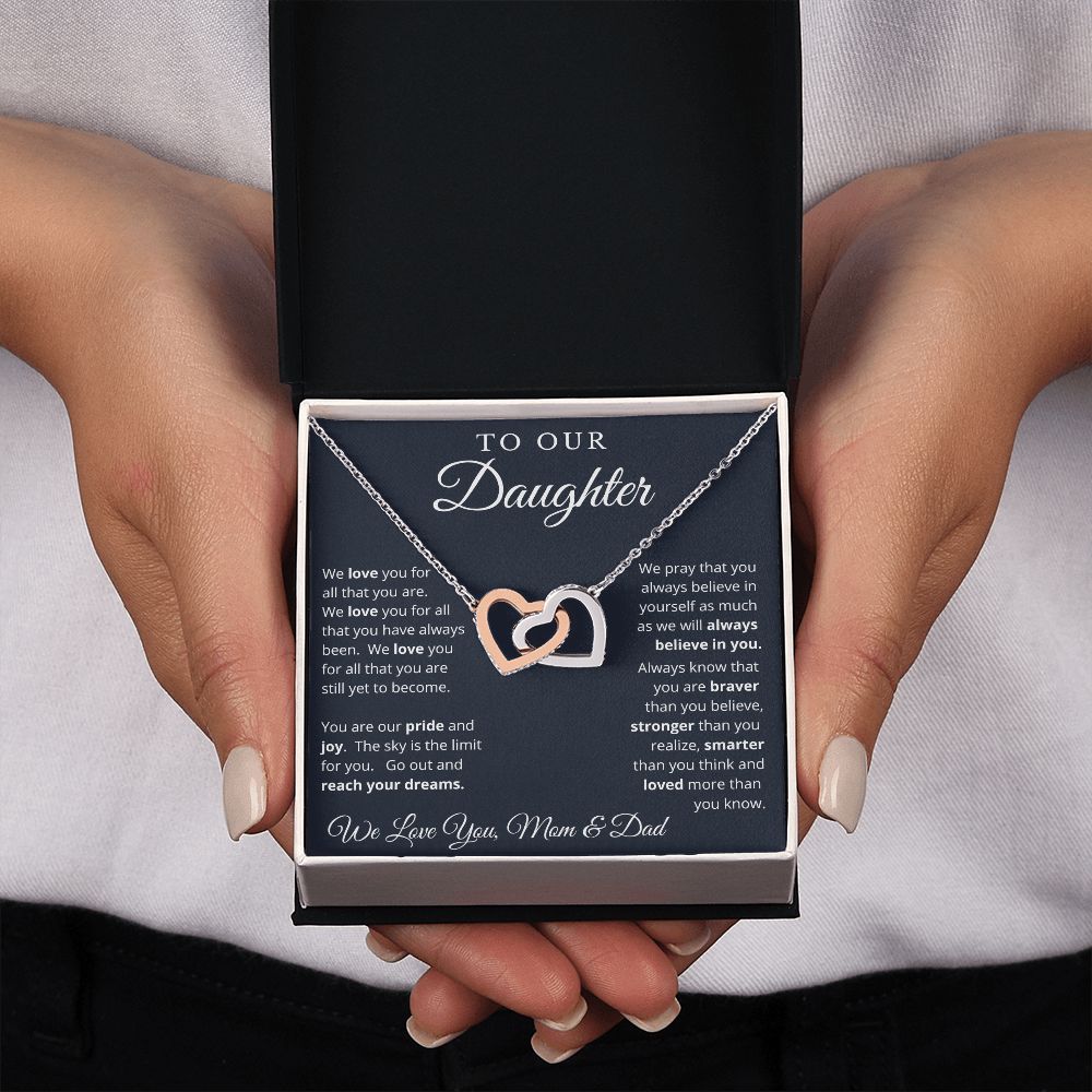 Gift for Daughter from Mom and Dad, Graduation Gift for Daughter To Our Daughter Necklace Love To Daughter Birthday College Graduation Gift