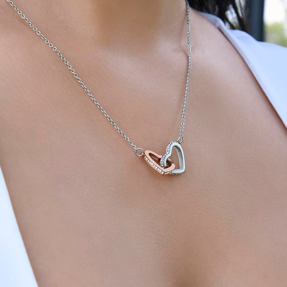 To My Loving Mom from Daughter | Everything I Am | Interlocking Hearts Necklace
