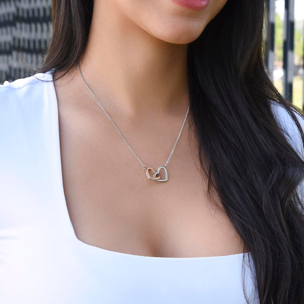 To My Beautiful Mom | God Gave Me A Mother | Interlocking Hearts Necklace