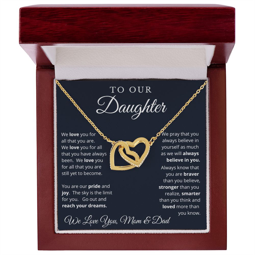 Gift for Daughter from Mom and Dad, Graduation Gift for Daughter To Our Daughter Necklace Love To Daughter Birthday College Graduation Gift