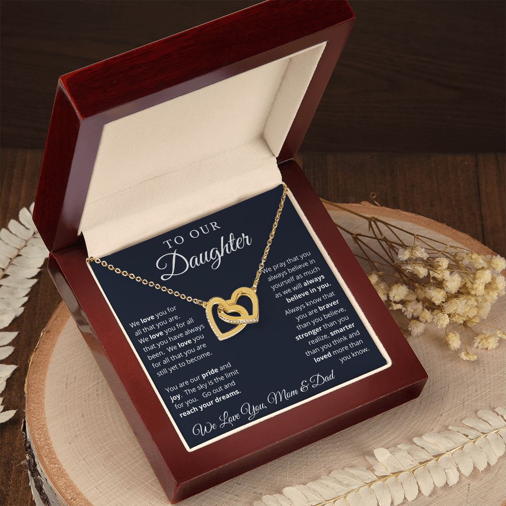 Gift for Daughter from Mom and Dad, Graduation Gift for Daughter To Our Daughter Necklace Love To Daughter Birthday College Graduation Gift
