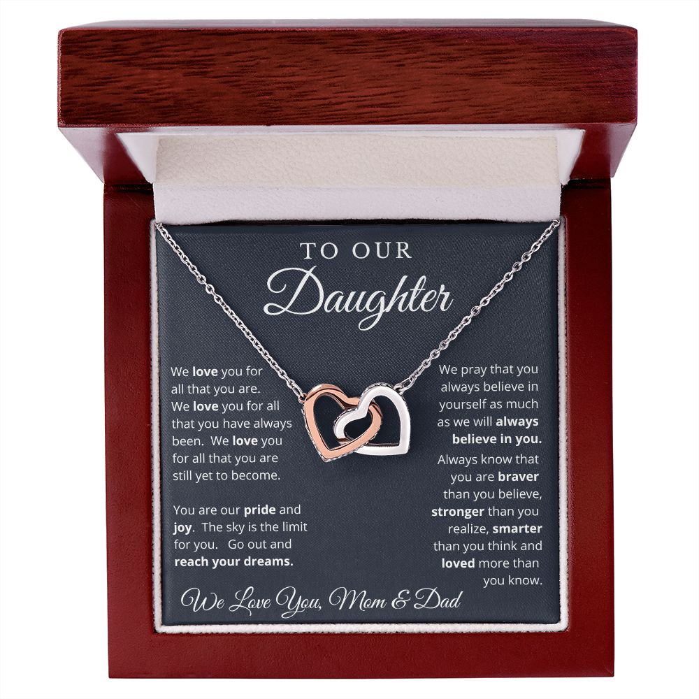Gift for Daughter from Mom and Dad, Graduation Gift for Daughter To Our Daughter Necklace Love To Daughter Birthday College Graduation Gift