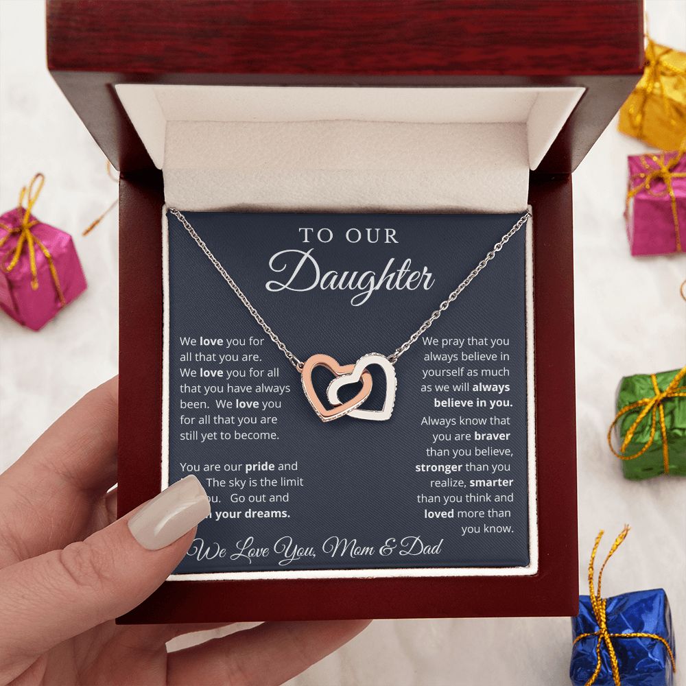 Gift for Daughter from Mom and Dad, Graduation Gift for Daughter To Our Daughter Necklace Love To Daughter Birthday College Graduation Gift