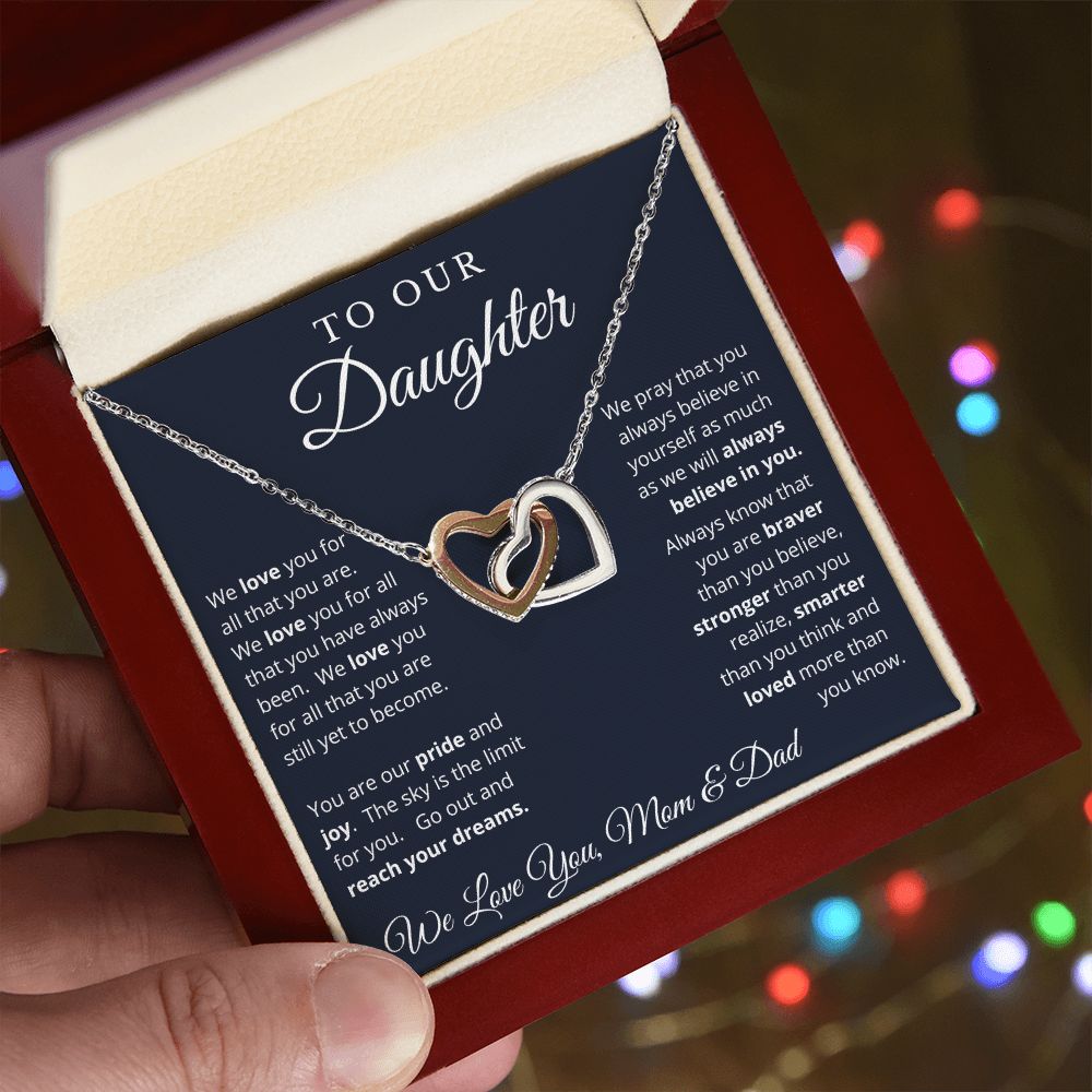 Gift for Daughter from Mom and Dad, Graduation Gift for Daughter To Our Daughter Necklace Love To Daughter Birthday College Graduation Gift