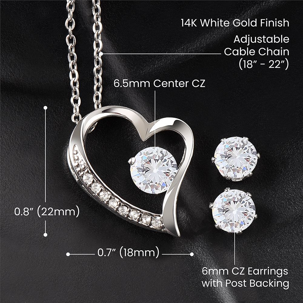 To My Beautiful Mom | God Gave Me A Mother | Forever Love Necklace and Earring Gift Set