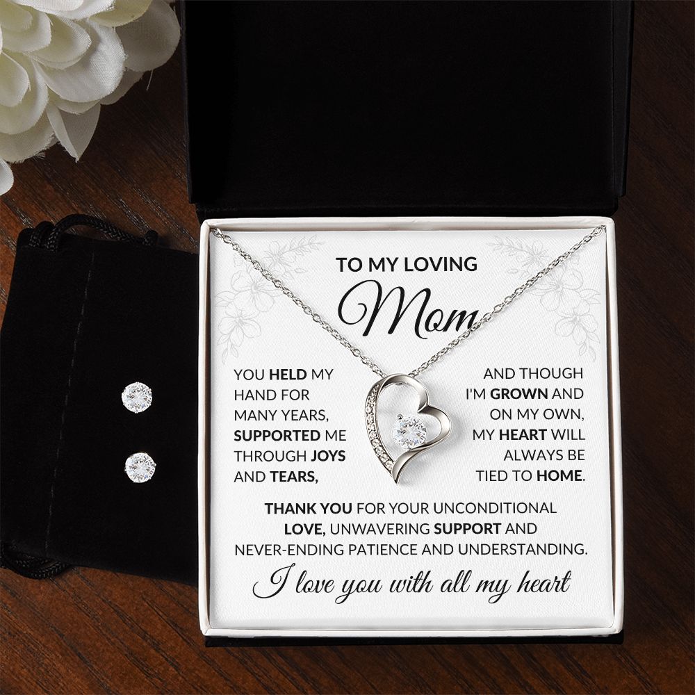 To My Loving Mom | You Held | Forever Love Necklace and Earring Gift Set