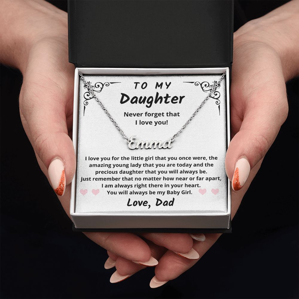 To My Daughter from Dad | Name Necklace | Baby Girl