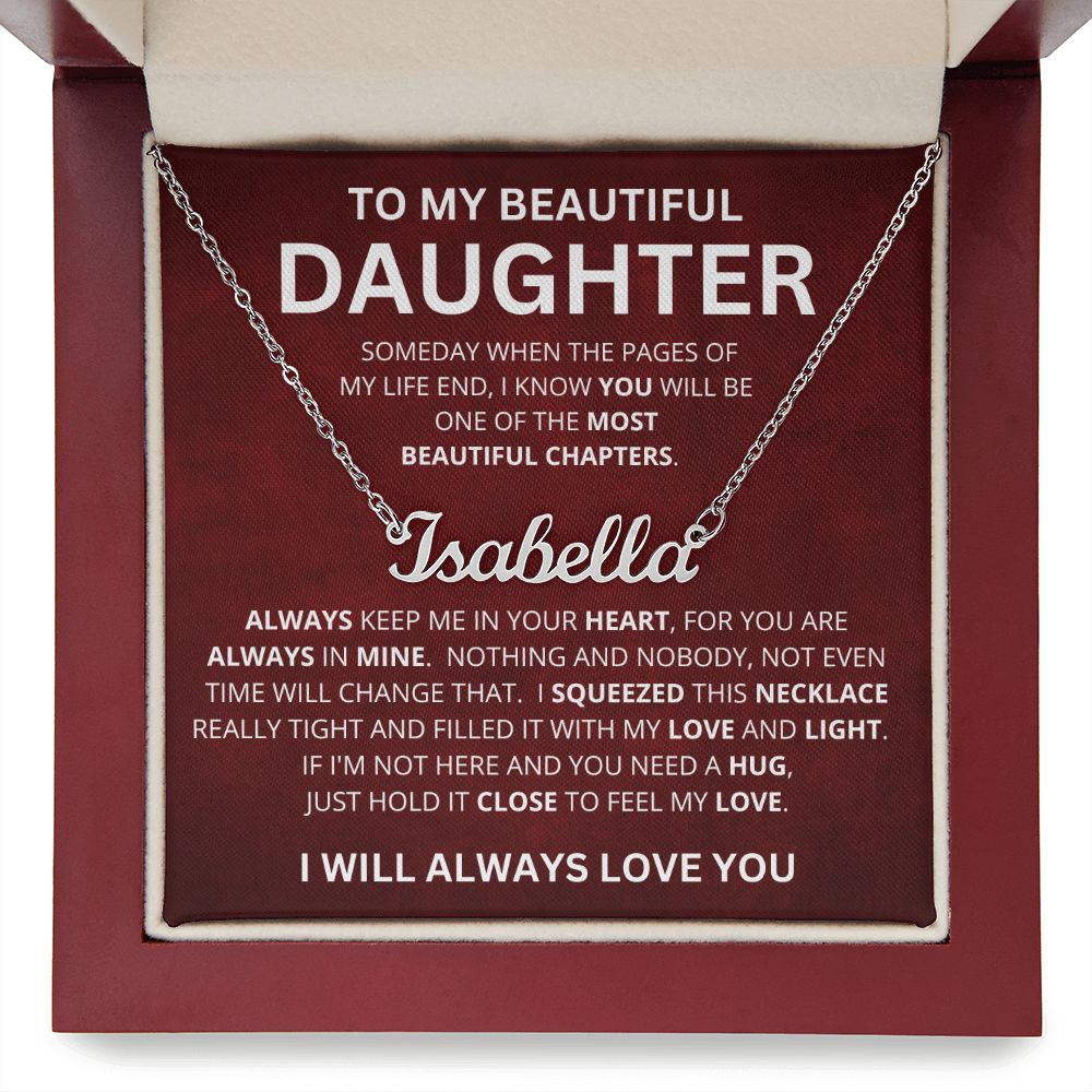 To My Beautiful Daughter | Name Necklace | Most Beautiful Chapter