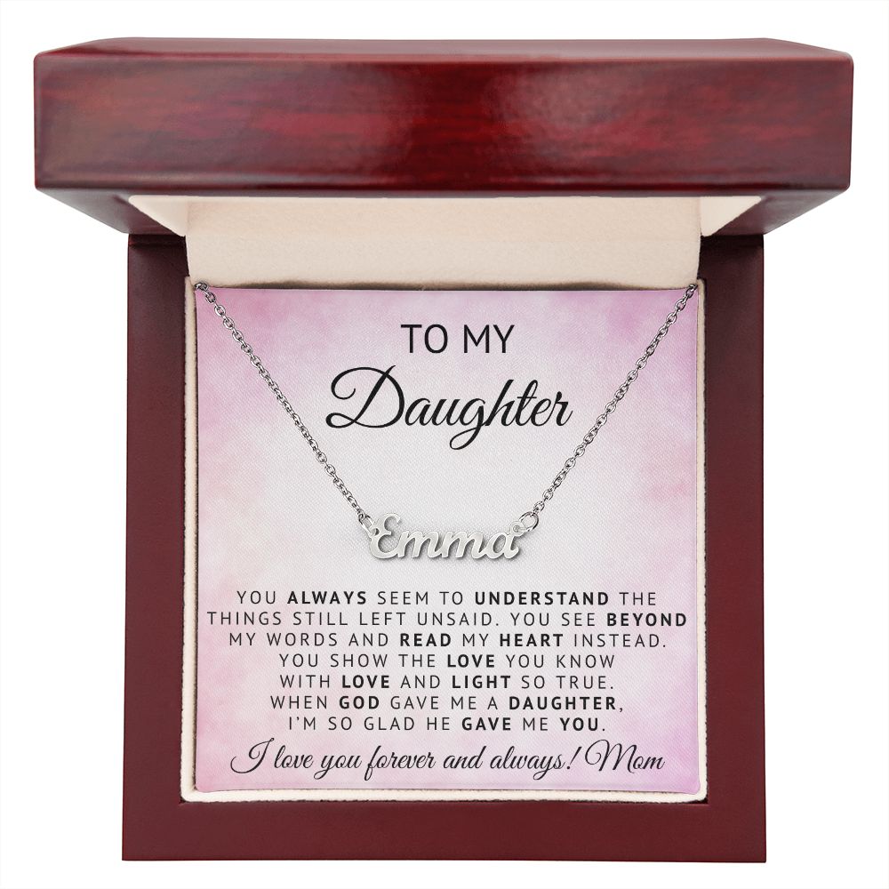 To My Daughter | God Gave Me A Daughter | Personalized Name Neklace