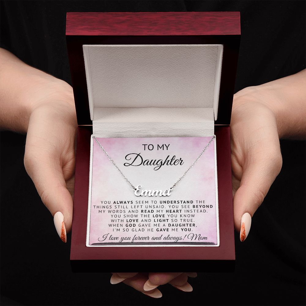 To My Daughter | God Gave Me A Daughter | Personalized Name Neklace