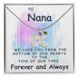 To Nana | Personalized Baby Feet Necklace with Birthstone