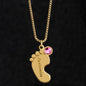 To Our Groovy Mom | Personalized Baby Feet Necklace with Birthstone