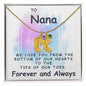To Nana | Personalized Baby Feet Necklace with Birthstone