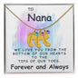To Nana | Personalized Baby Feet Necklace with Birthstone
