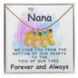 To Nana | Personalized Baby Feet Necklace with Birthstone