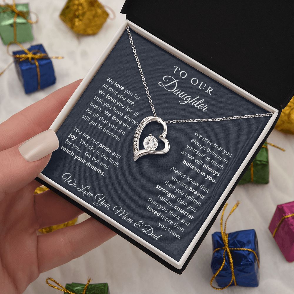 Gift for Daughter from Mom and Dad, Graduation Gift for Daughter To Our Daughter Necklace Love To Daughter Birthday College Graduation Gift