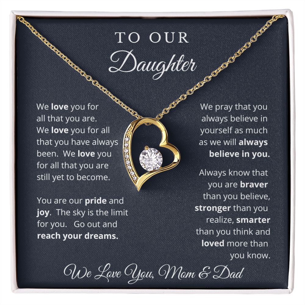 Gift for Daughter from Mom and Dad, Graduation Gift for Daughter To Our Daughter Necklace Love To Daughter Birthday College Graduation Gift