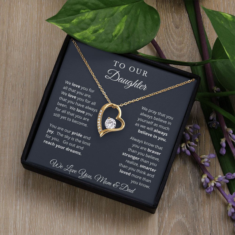 Gift for Daughter from Mom and Dad, Graduation Gift for Daughter To Our Daughter Necklace Love To Daughter Birthday College Graduation Gift