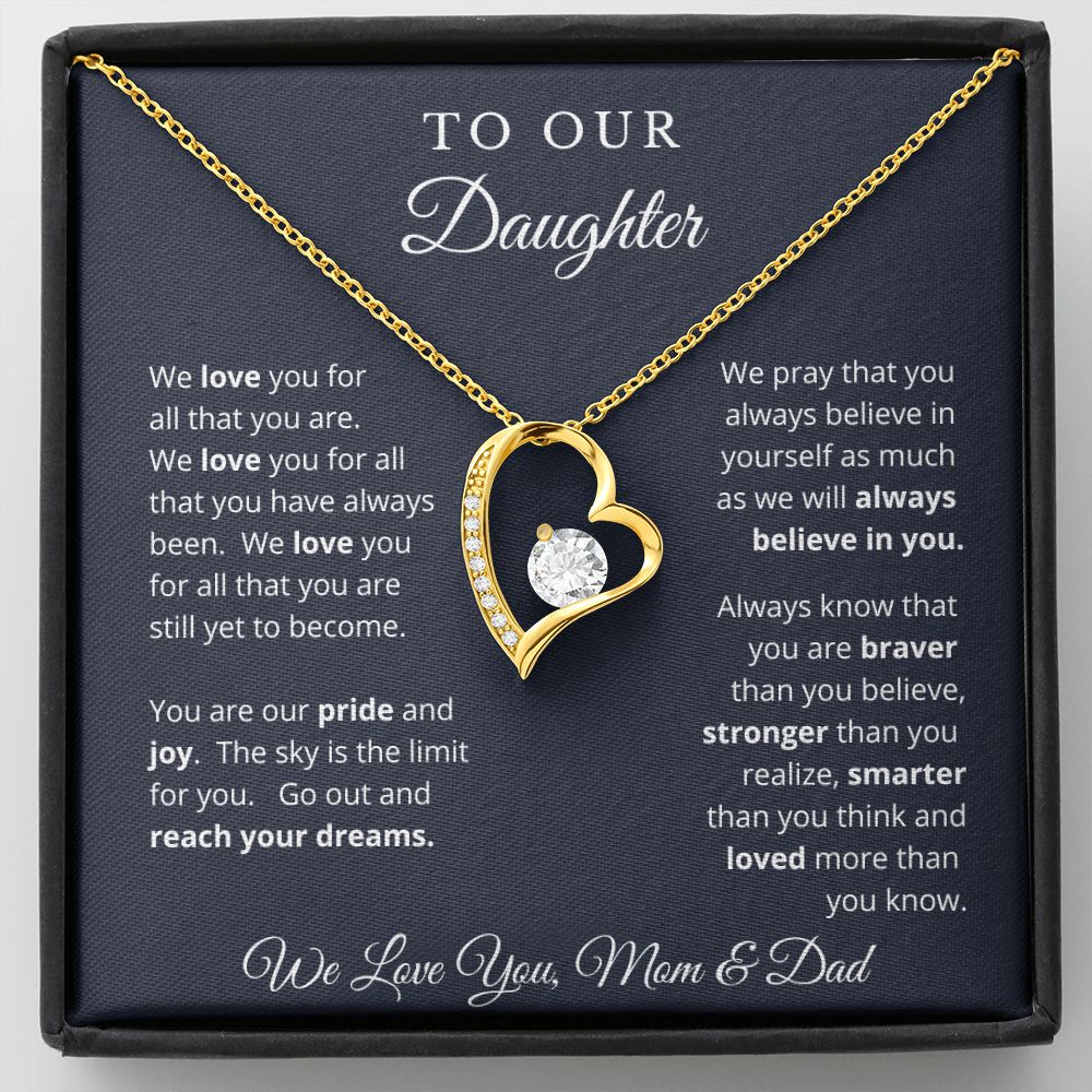 Gift for Daughter from Mom and Dad, Graduation Gift for Daughter To Our Daughter Necklace Love To Daughter Birthday College Graduation Gift