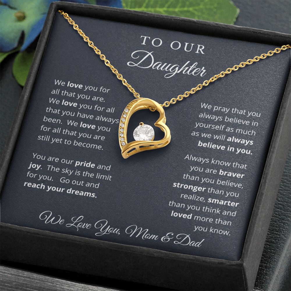 Gift for Daughter from Mom and Dad, Graduation Gift for Daughter To Our Daughter Necklace Love To Daughter Birthday College Graduation Gift